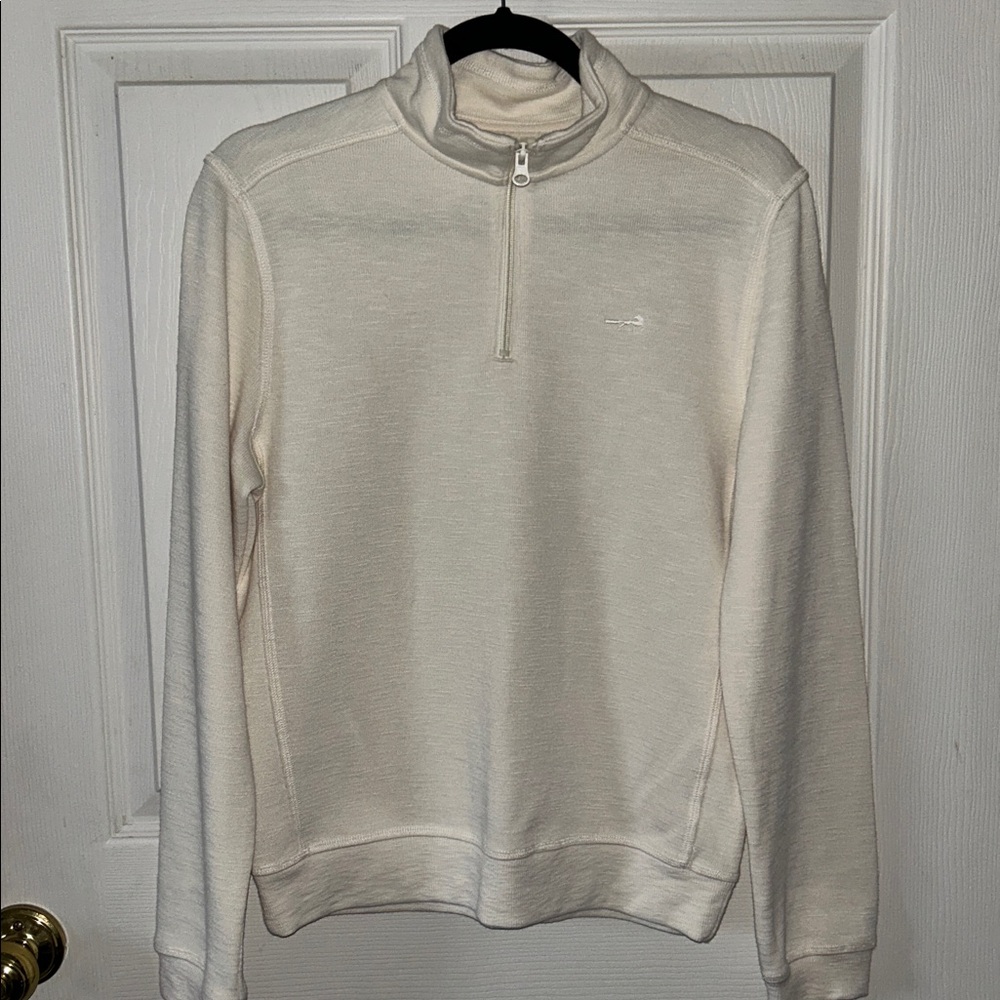 Class Club Boys Ivory 1/4 Zip Long Sleeve Pullover Size 14/16